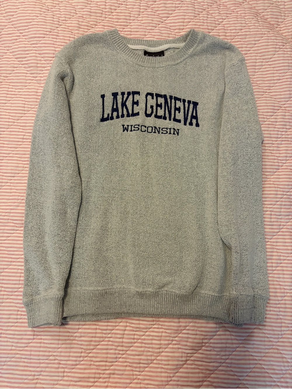 Lake Geneva Wisconsin Crewneck Sweater - Light Gray